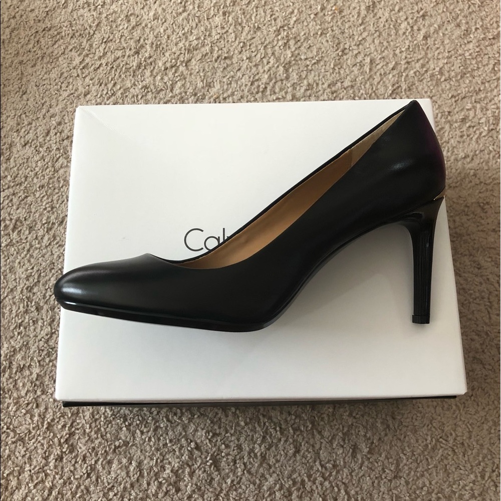 Calvin Klein Black Leather Pumps